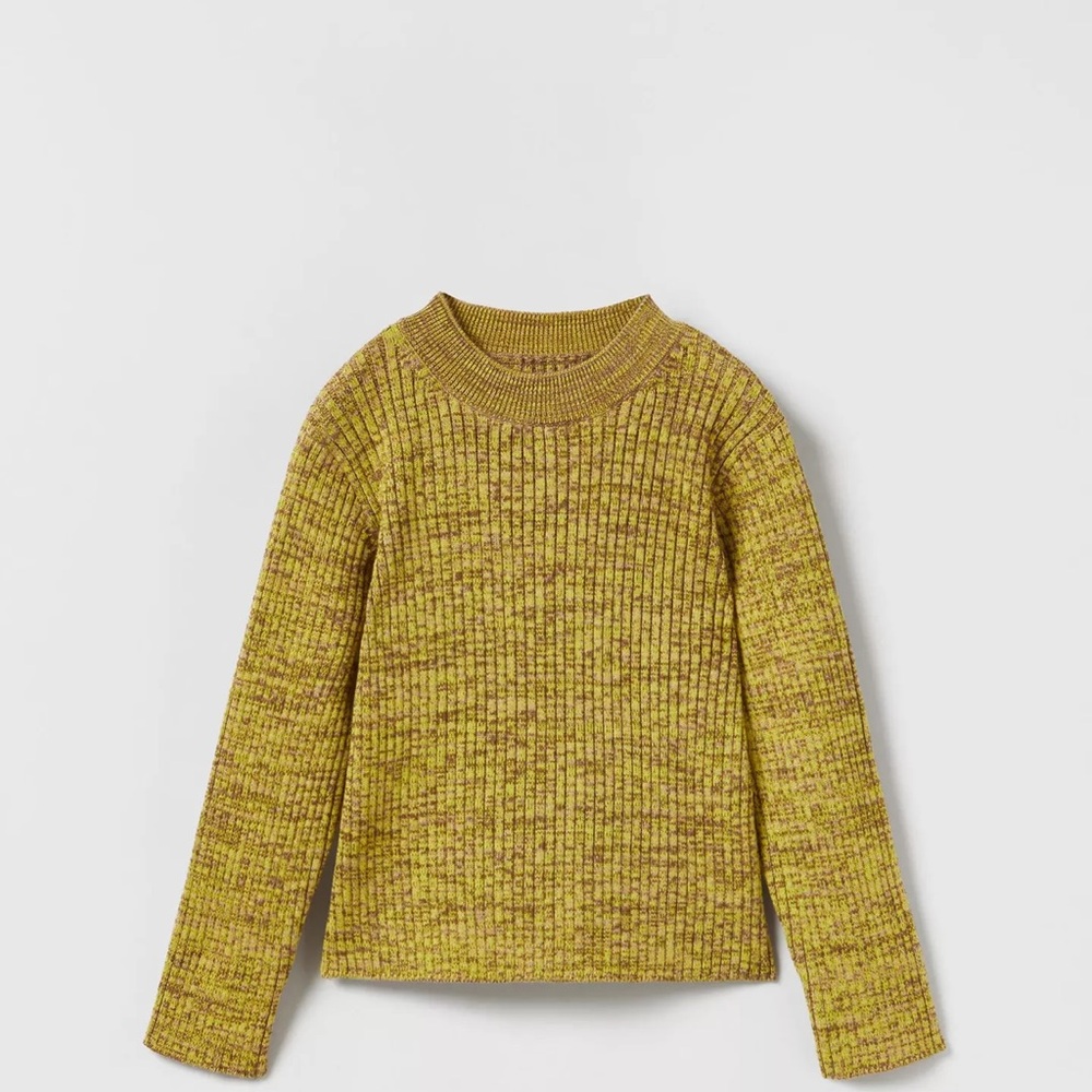 Zara Kids Yellow Ribbed Crew Neck Set